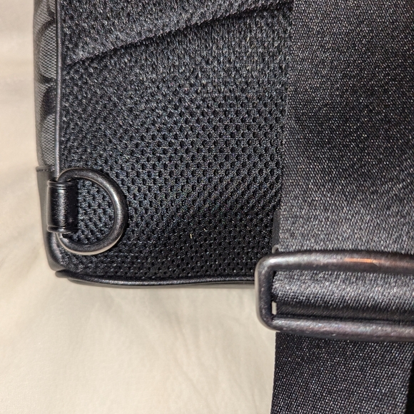 Coach West Pack In Signature Coated Canvas With Varsity Stripe Charcoal EUC - Picture 12 of 15